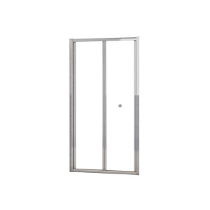 Duschparadies Falttür 80x185cm für Nische, ESG Glas, Chromrahmen. Ideal für kleine Bäder.