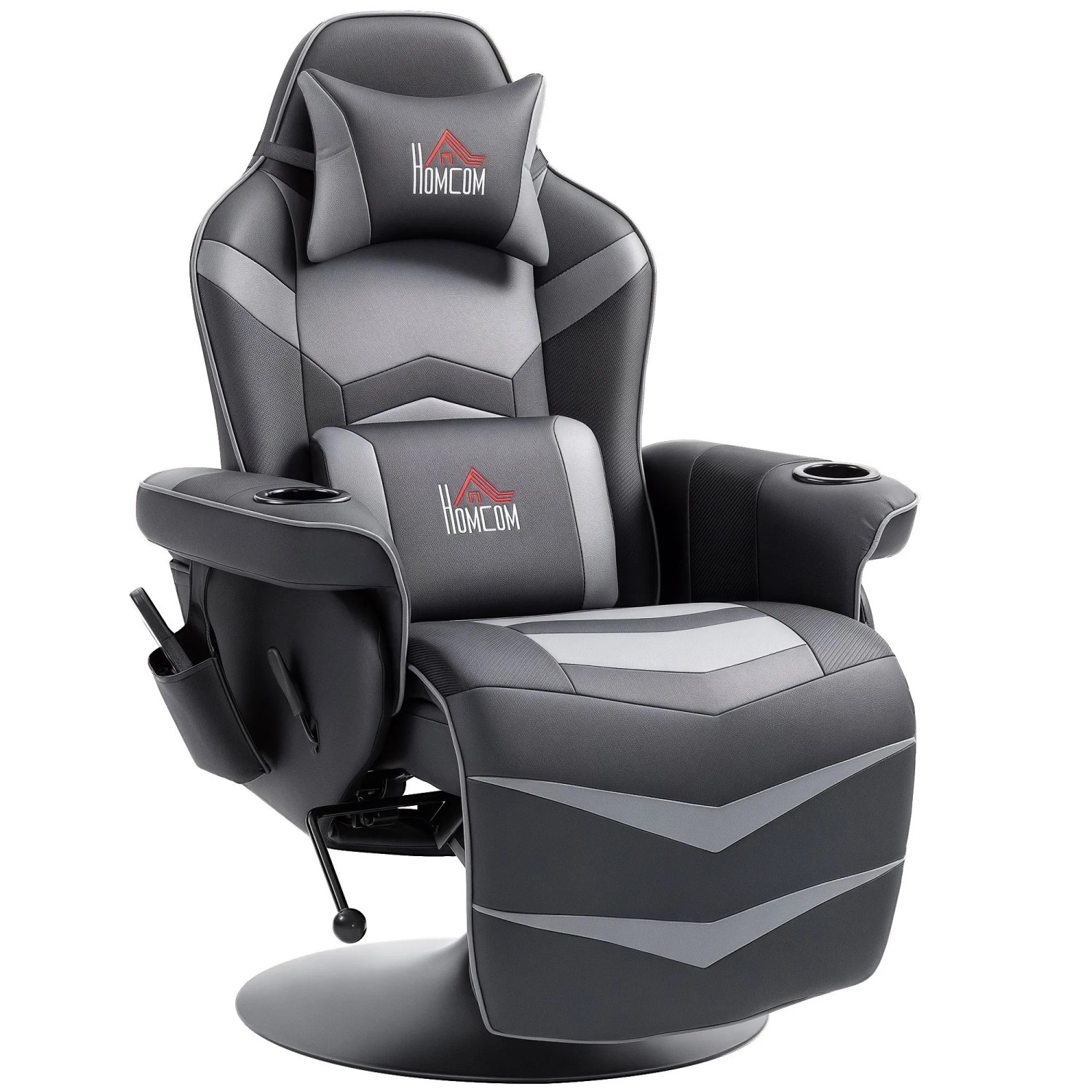 HOMCOM Relaxsessel mit Massagefunktion Drehbar Kunstleder Grau