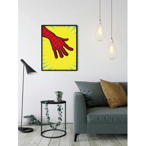 Komar Poster: Spider-Man Hand in Rot und Gelb, 30x40 cm. Wandbild für Kinderzimmer.