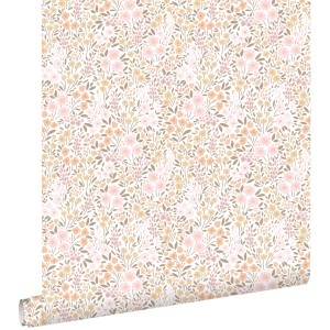 ESTAhome Tapete Blumen Hellrosa und Beige 53 cm x 10.05 m