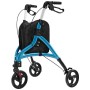 Costway Rollator Schmal Faltbar Gehhilfe 6-Fach Höhenverstellbar Blau
