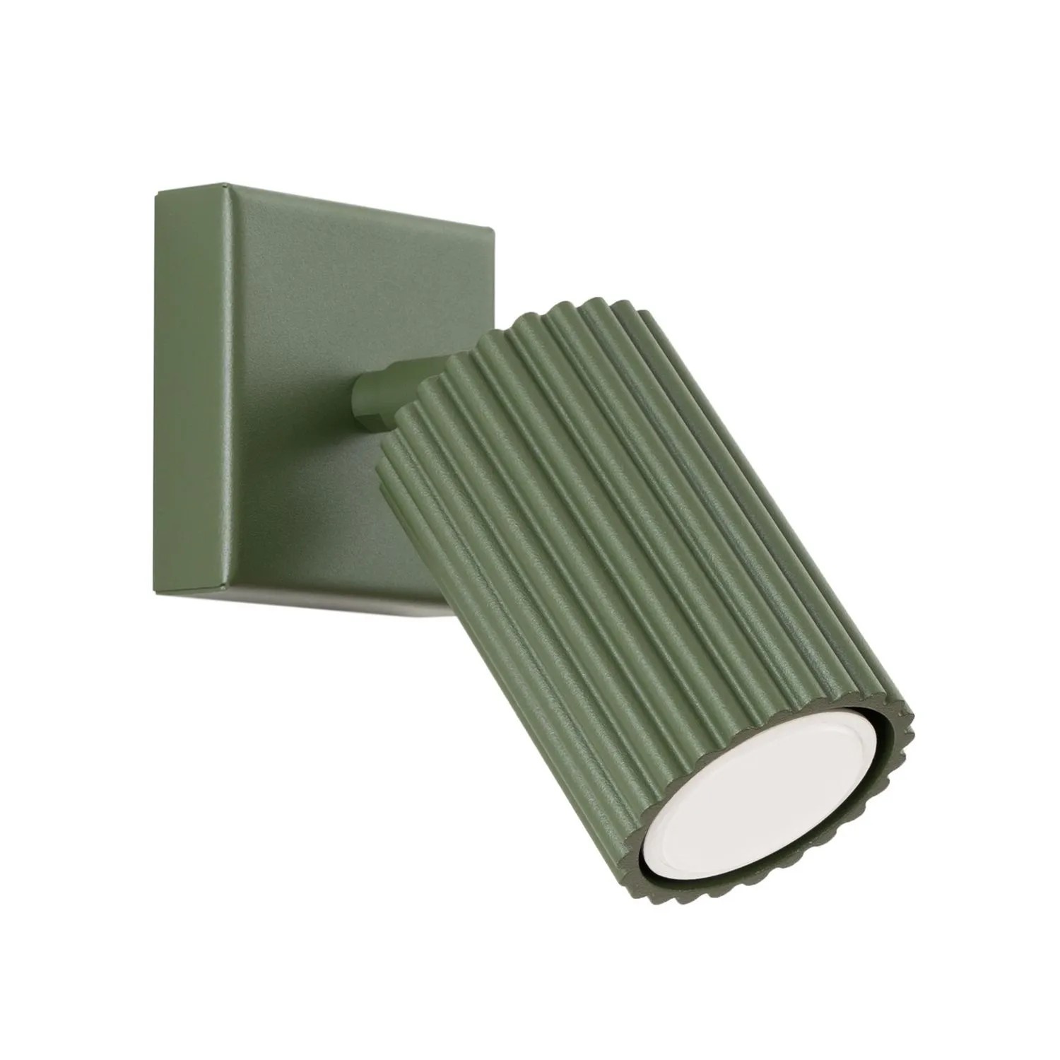 Licht-Erlebnisse Wandlampe GU10 8 CM Breit Schwenkbar Aluminium Olivgrün Modern