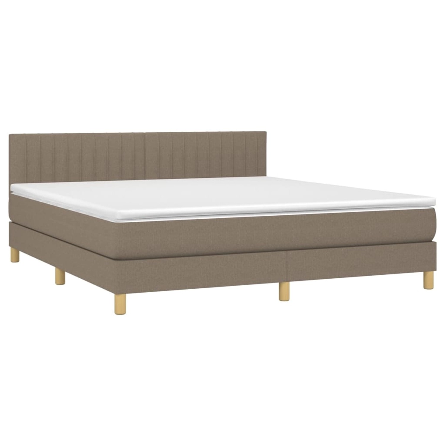 vidaXL Boxspringbett mit Matratze & LED Taupe 180x200 cm Stoff 3133897 günstig online kaufen