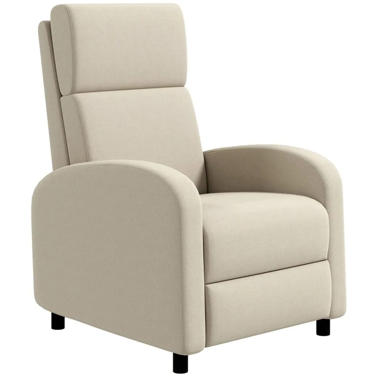 HOMCOM Relaxsessel mit Liegefunktion Polyester Schaumstoff 86L x 64B x 102H cm Cremeweiß