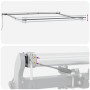 vidaXL Einziehbare Markise: Ausziehmechanismus des Aluminiumrahmens und Neigungseinstellung. Montage-Detail.