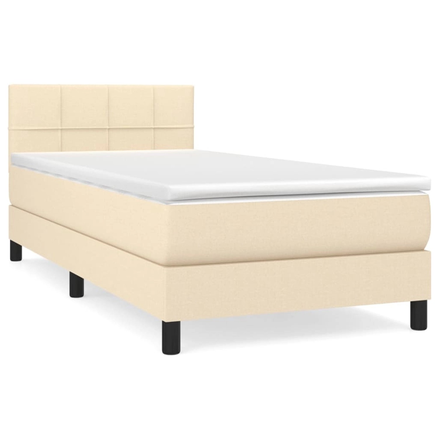 vidaXL Boxspringbett mit Matratze Creme 90x190 cm Stoff1367000 günstig online kaufen