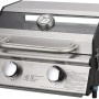 EL Fuego Gasgrill Jesolo in Schwarz-Silber mit Edelstahlrost und Glas-Sichtfenster.