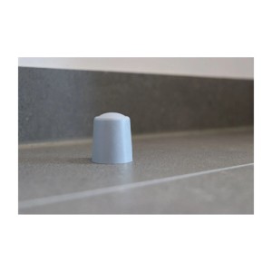 Grauer vasalat Türstopper aus Kunststoff zum Schrauben für Boden & Wand. Schützt Tür und Wand. Ø 30 mm.