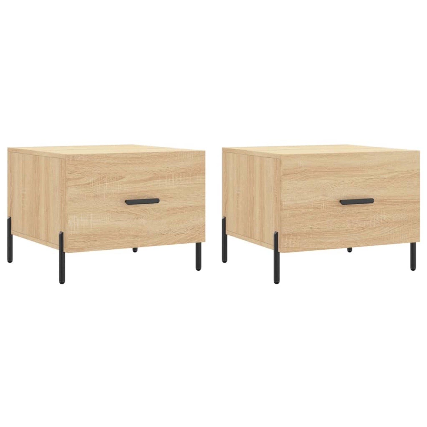 vidaXL Couchtische 2 Stk. Sonoma-Eiche 50x50x40 cm Holzwerkstoff Modell 7 günstig online kaufen