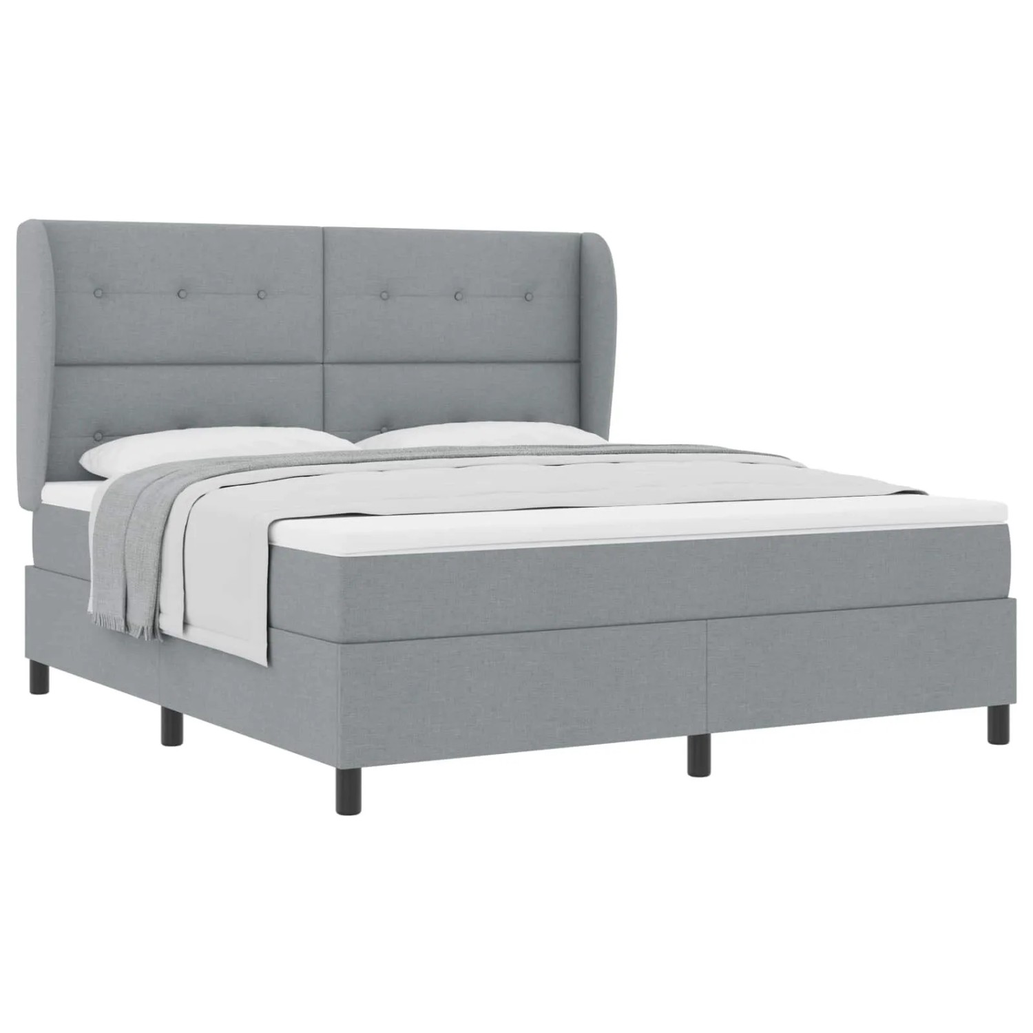 vidaXL Boxspringbett mit Matratze Hellgrau 180 x 200 cm Stoff 3340578 günstig online kaufen