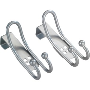 Wenko Türhaken Lochdesign, 2er-Set, silberner Stahl, für Handtücher und Kleidung.
