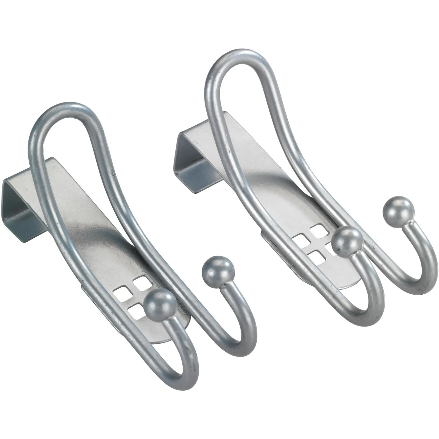 Wenko Türhaken Lochdesign, 2er-Set, silberner Stahl, für Handtücher und Kleidung.
