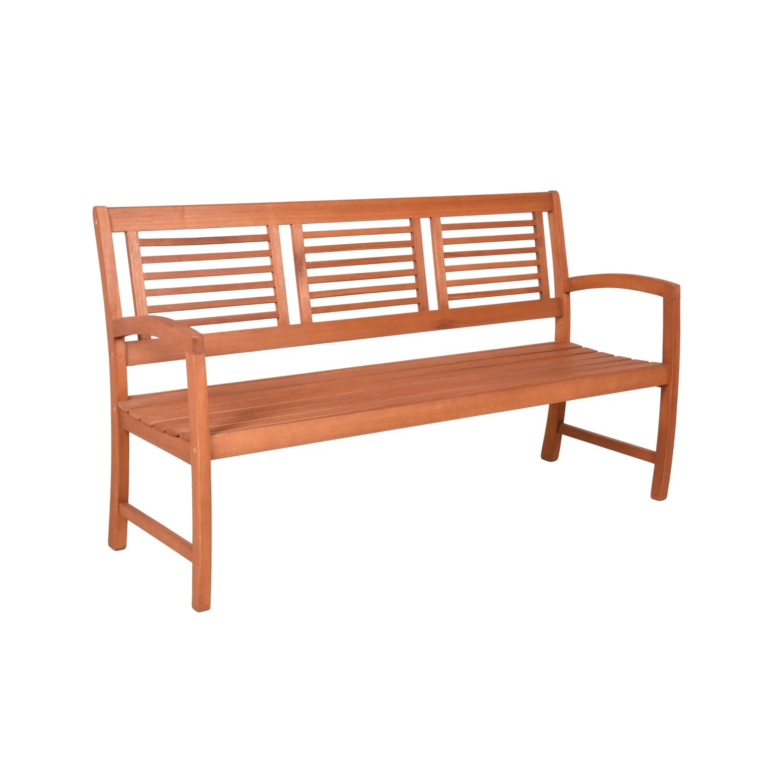DELUKE Gartenbank KASSEL 3-Sitzer 156cm Breit Eukalyptus Natur Terrassenbank Wetterfest Sitzbank Outdoor Bank