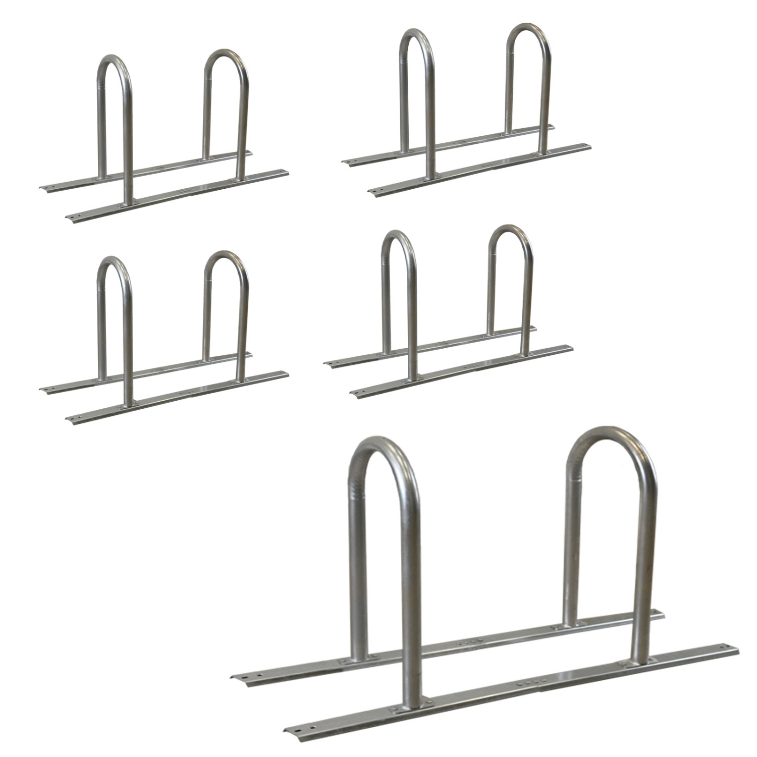 TRUTZHOLM 5x Fahrradanlehnbügel 140 x 88 cm Stahl Feuerverzinkt Durchmesser 50 mm Typ U