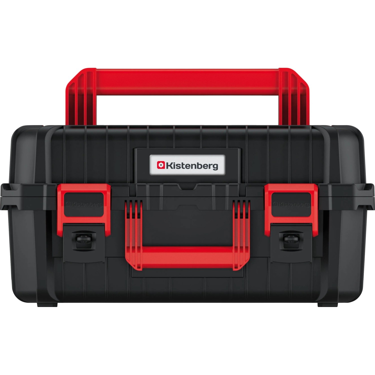Kistenberg Maschinenkoffer, 44,5x36x21,6cm, schwarz-rot, zur Aufbewahrung von Elektrowerkzeugen.