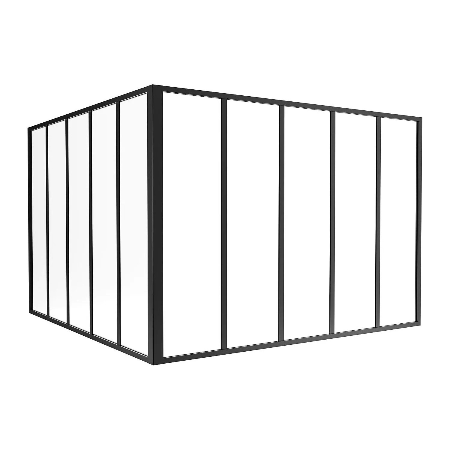 Vente-unique Glaswand Bayview Schwarz 150 cm
