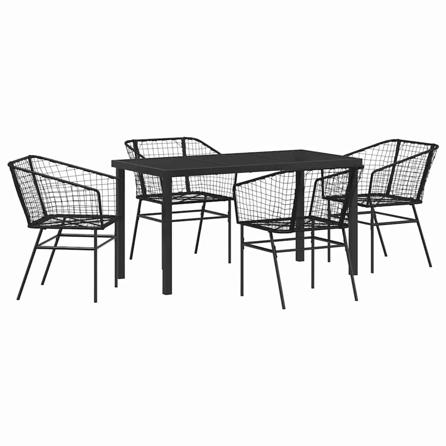 vidaXL Garten Essgruppe 5-Tlg Schwarz Poly Rattan 3380892 günstig online kaufen