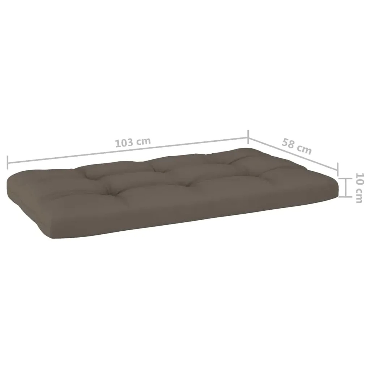 Taupe Sitzkissen (103x58x10cm) für vidaXL Paletten-Lounge-Set, Gartenmöbel.