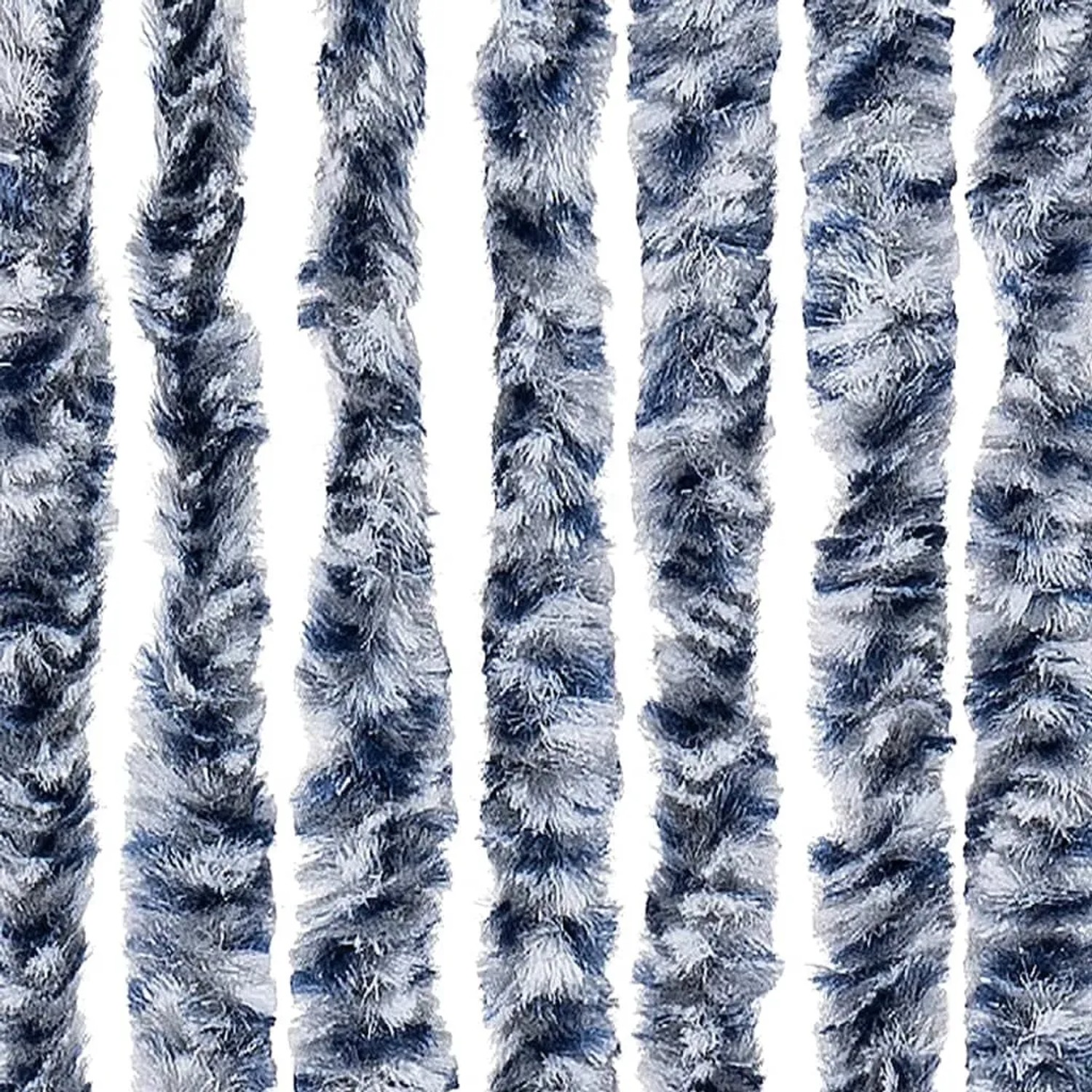 Blau-weißer Fliegenvorhang aus Chenille (100x200 cm) für Fenster und Türen.