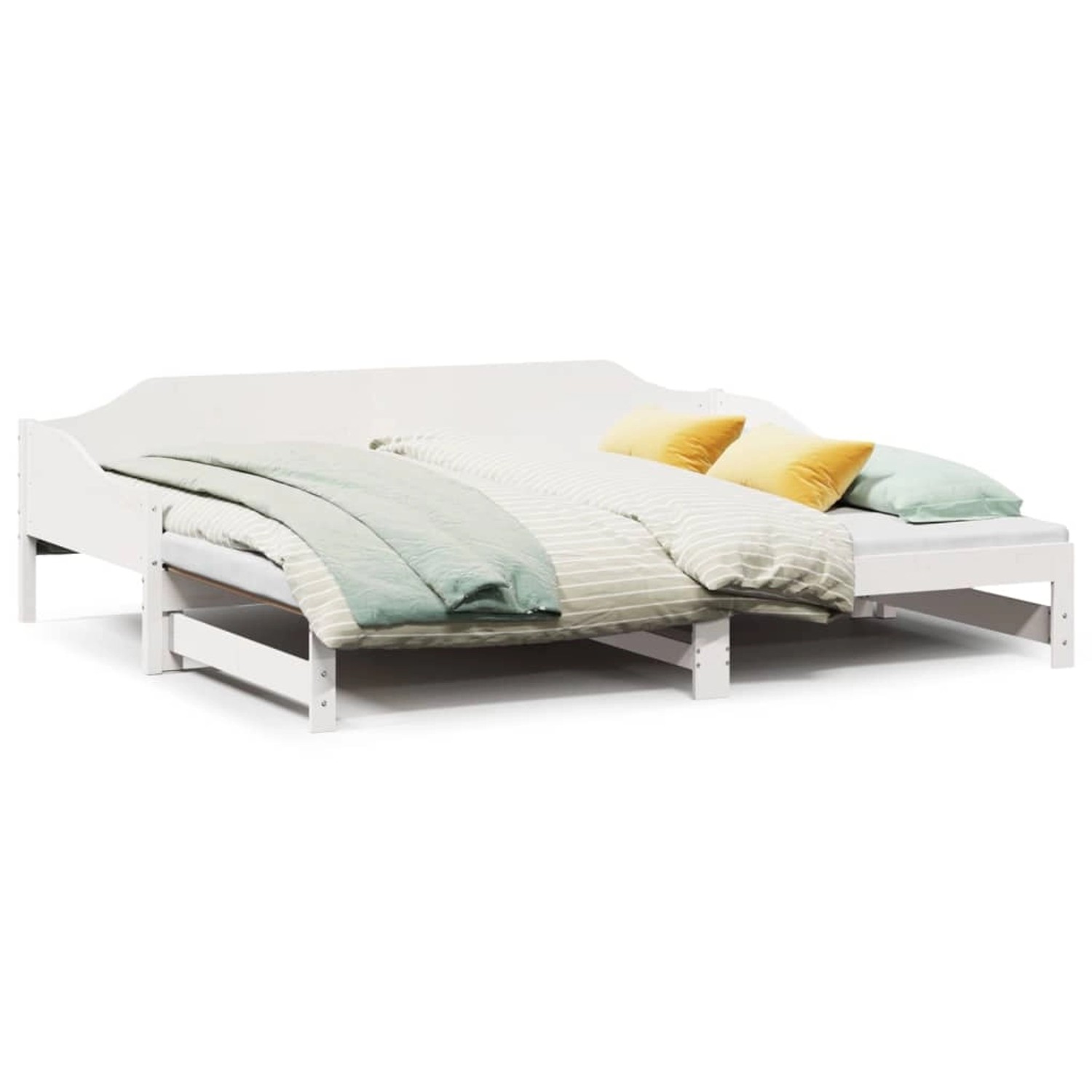 vidaXL Tagesbett Ausziehbar Weiß 90x200 cm Massivholz Kiefer 850906 günstig online kaufen