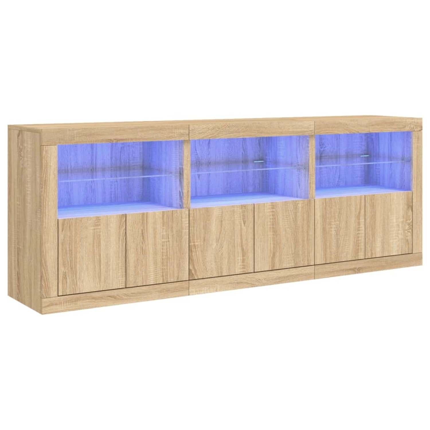 vidaXL Sideboard mit LED-Leuchten Sonoma-Eiche 181,5x37x67 cm 3209004 günstig online kaufen