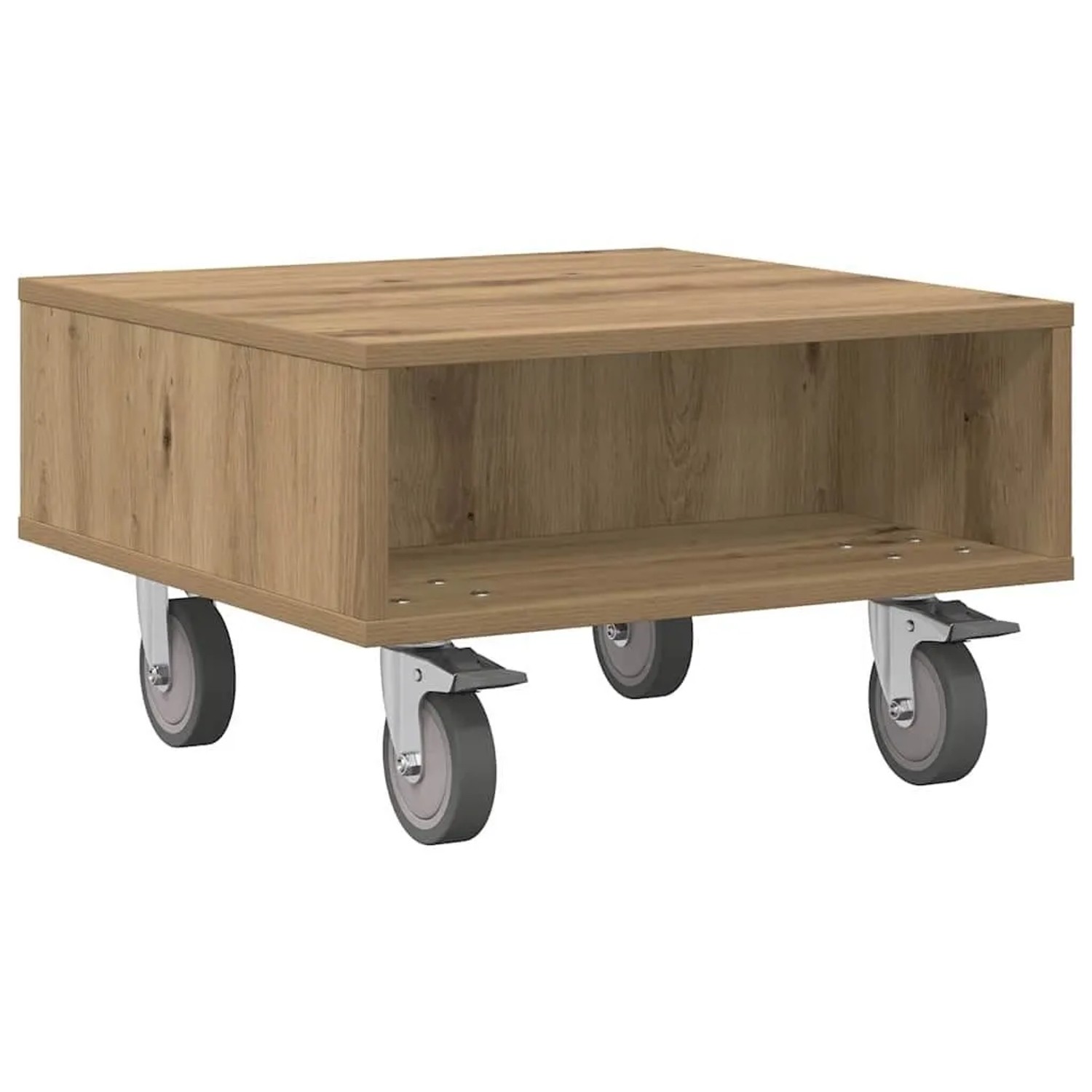 vidaXL Beistelltisch mit Rädern Artisan-Eiche 50,5 x 50 x 30 cm 891031