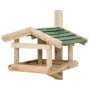VidaXL Vogelfutterhaus aus Holz zur Wandmontage, mit grünem Dach.