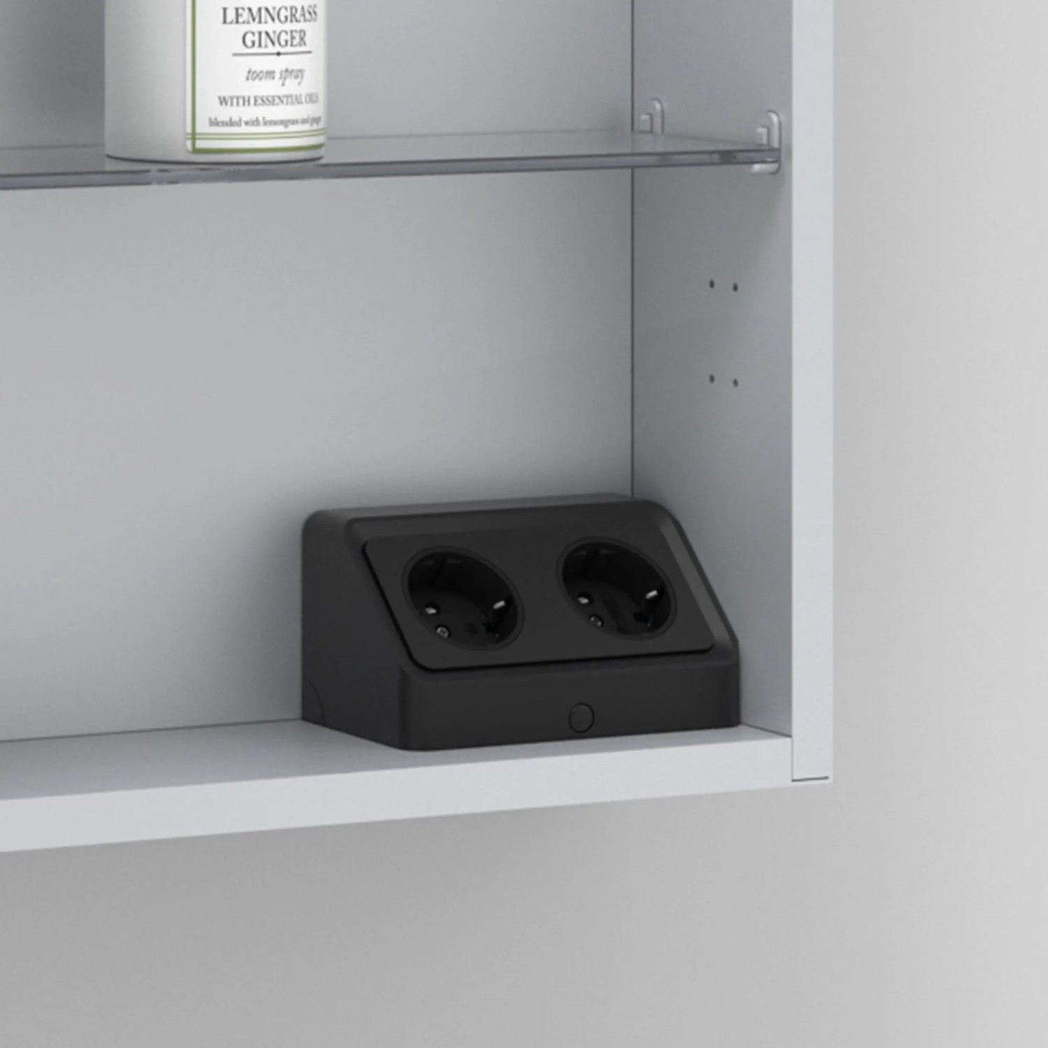 Stekkerdoos Onderbouwdoos met USB-C en USB-A | Beker | Hoekcontactdoos, 2x Contactdoos, 1x Structuur, Wit, Gepolijst