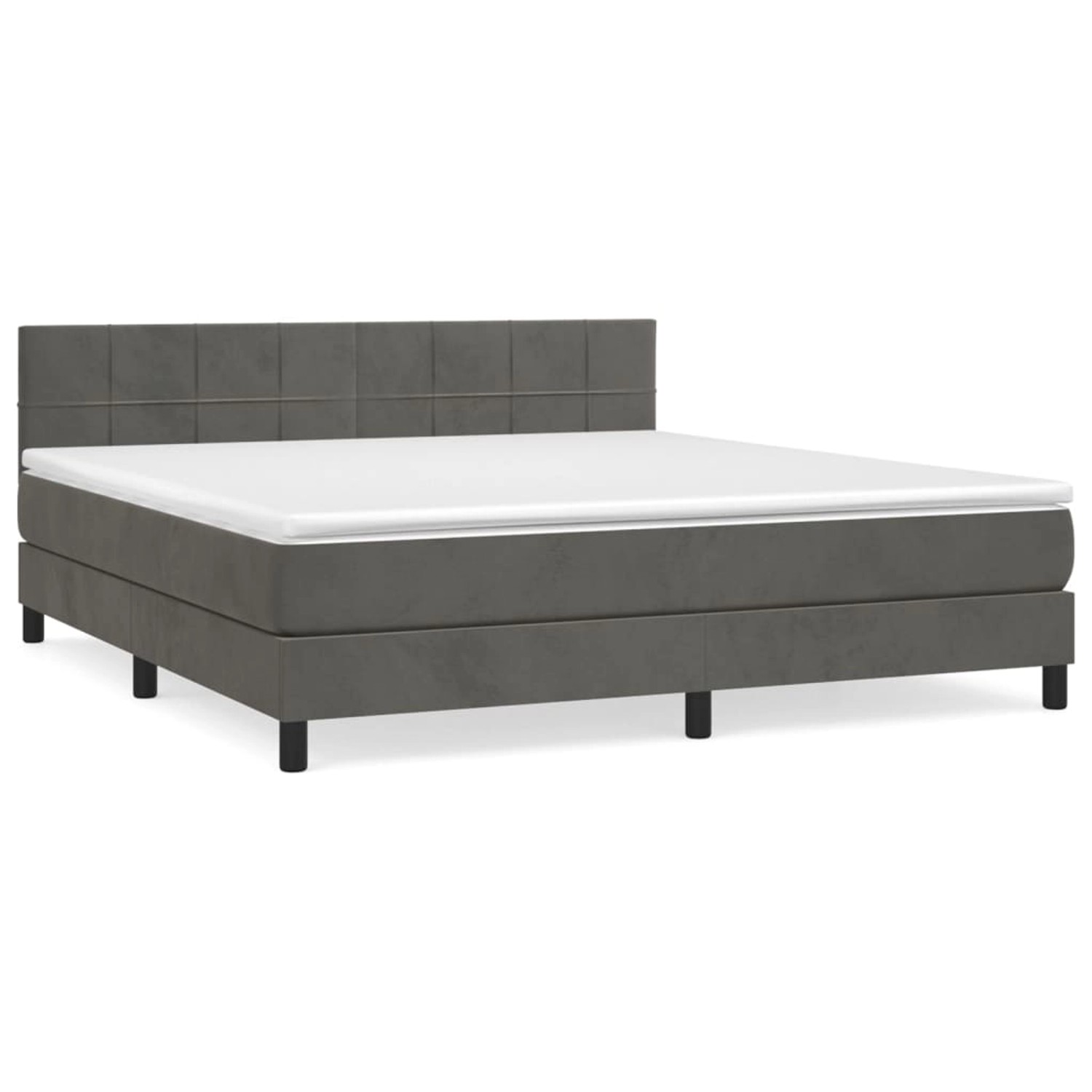 vidaXL Boxspringbett mit Matratze Dunkelgrau 160x200 cm Samt1397450 günstig online kaufen