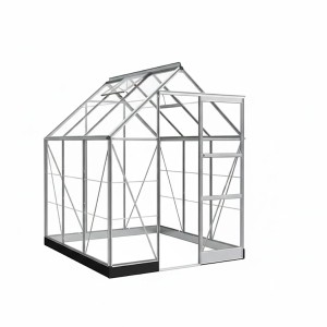 Halls Gewächshaus Icon 6 Alu, 3,7 m², mit Dachfenster und Schiebetür. Ideal für den Garten.
