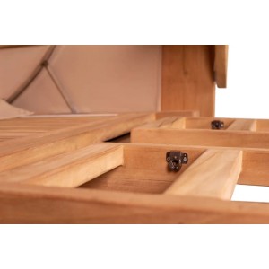 GarWoh Strandkorb Rantum Grande XXL Teak Bullauge PE Grey Dessin 537