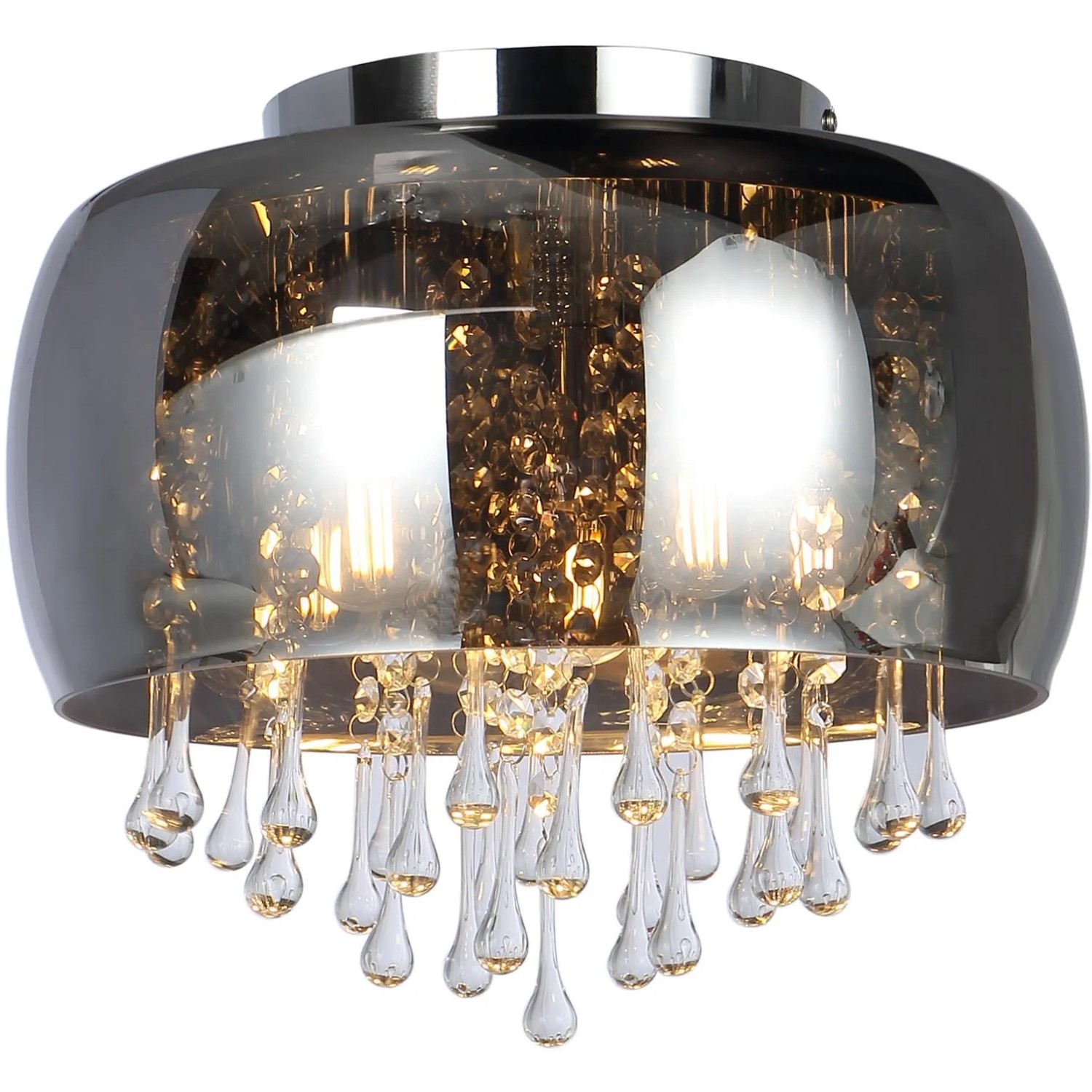 GLOBO Deckenleuchte Colla – Silberfarbene Metallleuchte Mit Acryl-Diffusor, Inkl. 24W LED (410 Mm)