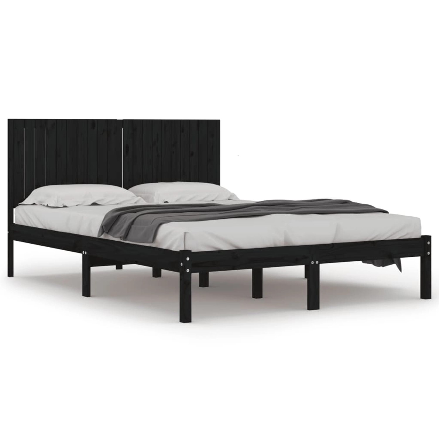 vidaXL Massivholzbett Schwarz Kiefer 200x200 cm1179352 günstig online kaufen