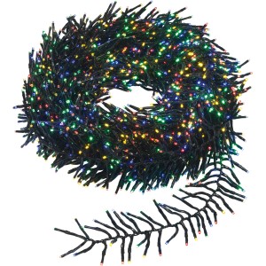 LED-Clusterlichterkette mit 1920 Multicolor-LEDs und schwarzem Kabel für Innen- und Außenbereiche.