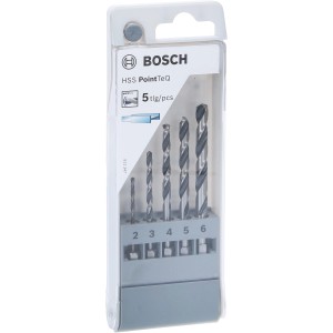 Bosch Spiralbohrer-Set PointTeQ, 5-teilig, Ø 2-6 mm, für Metallbohrungen.