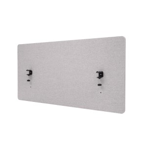 Proregal Akustik-Tischtrennwand HxBxT 60x120x2 cm Doppelwandig Stoff Grau Büro-Sichtschutz Schreibtisch Pinnwand