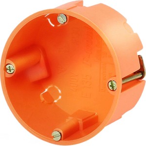 Orange Hohlwanddose 35mm mit Metallkrallen, 10er Pack.