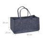 Dunkelgraue Relaxdays Kaminholztasche aus Filz, 2er Set mit Tragegriffen, 50x25x25 cm.