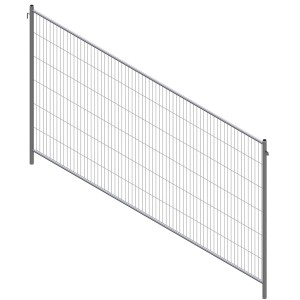 Feuerverzinkter Mobilzaun Profi Resistant mit Haken und Ösen für Baugeräte.