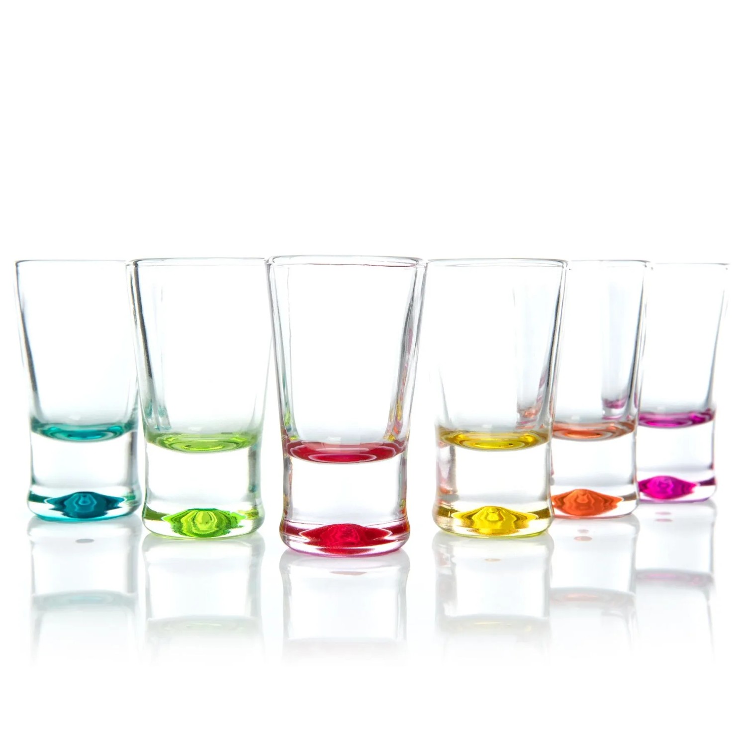 BigDean 6x Schnapsgläser 2cl Shotgläser Aus Glas Farbige Shot Gläser Für Schnäpse Wie Z B Tequila Wodka Ouzo Sambuca Likör Stamperl