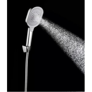 Sanilo Duschkopf, weiße Handbrause mit Wasserstrahl. Für entspannendes Duschen im Badezimmer.