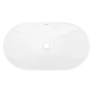 Weißes ECD Germany Design Handwaschbecken aus Keramik, 640x365x130 mm, Aufsicht
