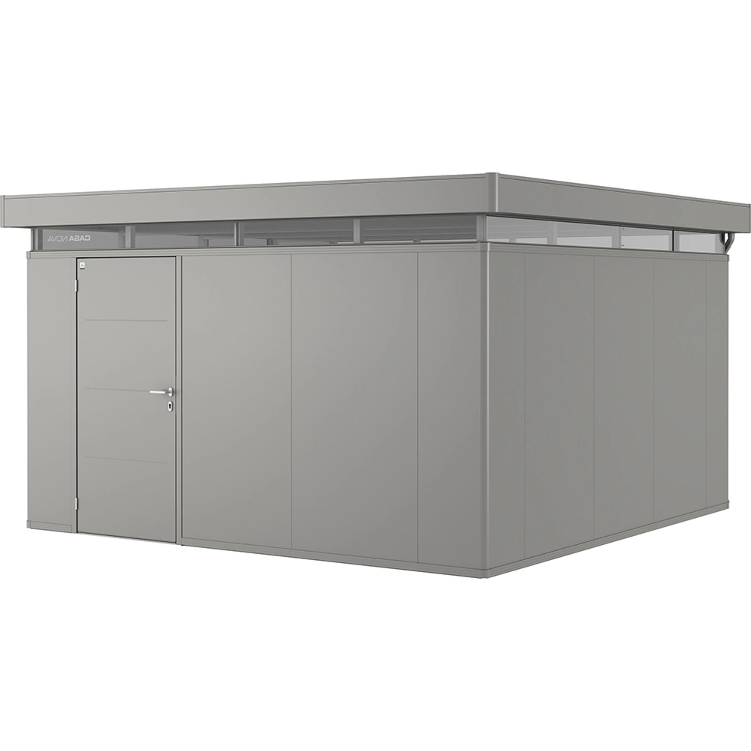 Biohort Metallgerätehaus CasaNova 4 x 4 m Quarzgrau-Metallic Türanschlag links