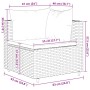 Skizze eines grauen Ecksofas aus Polyrattan mit Kissen, Teil eines 9-tlg. Garten-Lounge-Sets von vidaXL.
