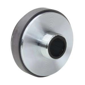 Kenford PA-Hochtontreiber COMP-34Z3, 90mm, für PA-Systeme. Silberner Treiber mit Gewindeanschluss.