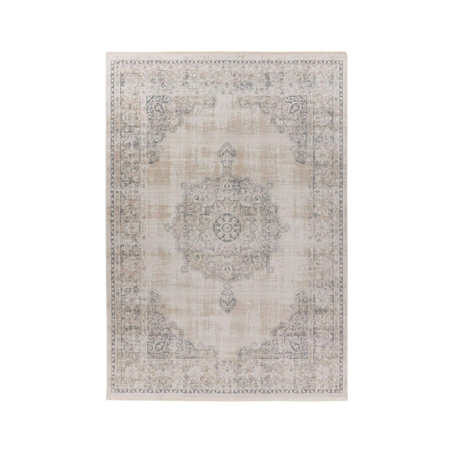 MeGusta Kurzflor Teppich VintageDesign UsedLook Orientalisch Grau 80 x 150 günstig online kaufen