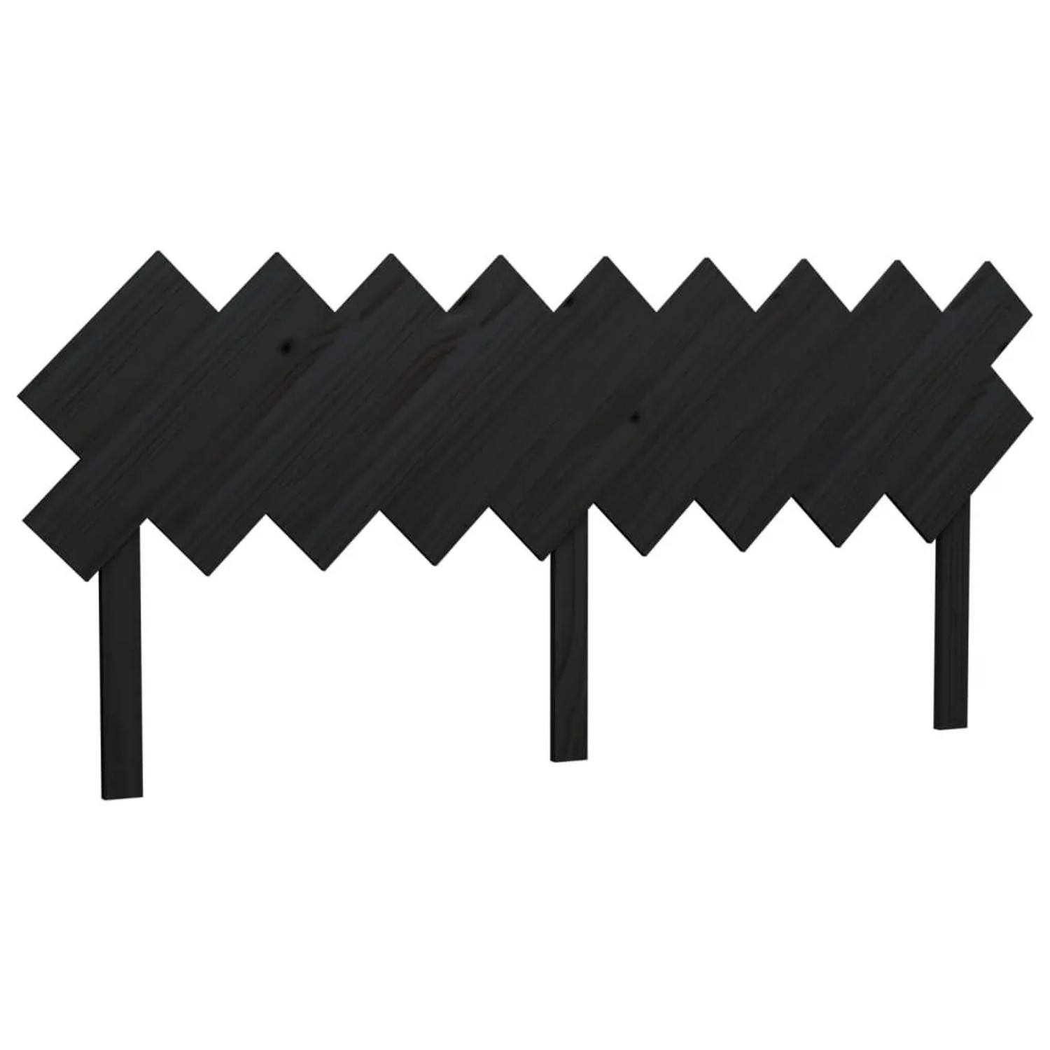 vidaXL Bett-Kopfteil Schwarz 178x3x80,5 cm Massivholz Kiefer 819239 günstig online kaufen