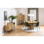 ebuy24 Yale Esstisch Ø120cm Eiche Dekor mit 4 Stühlen in modernem Esszimmer.