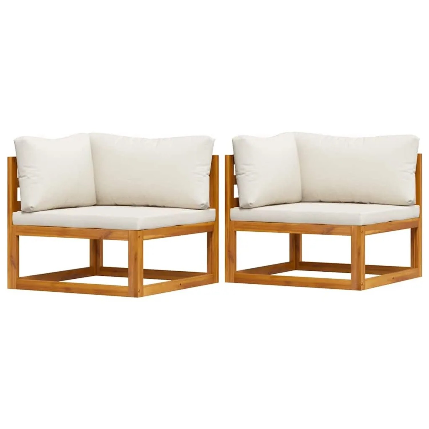 vidaXL Modulare Ecksofas 2 Stk mit Auflagen Cremeweiß 311853