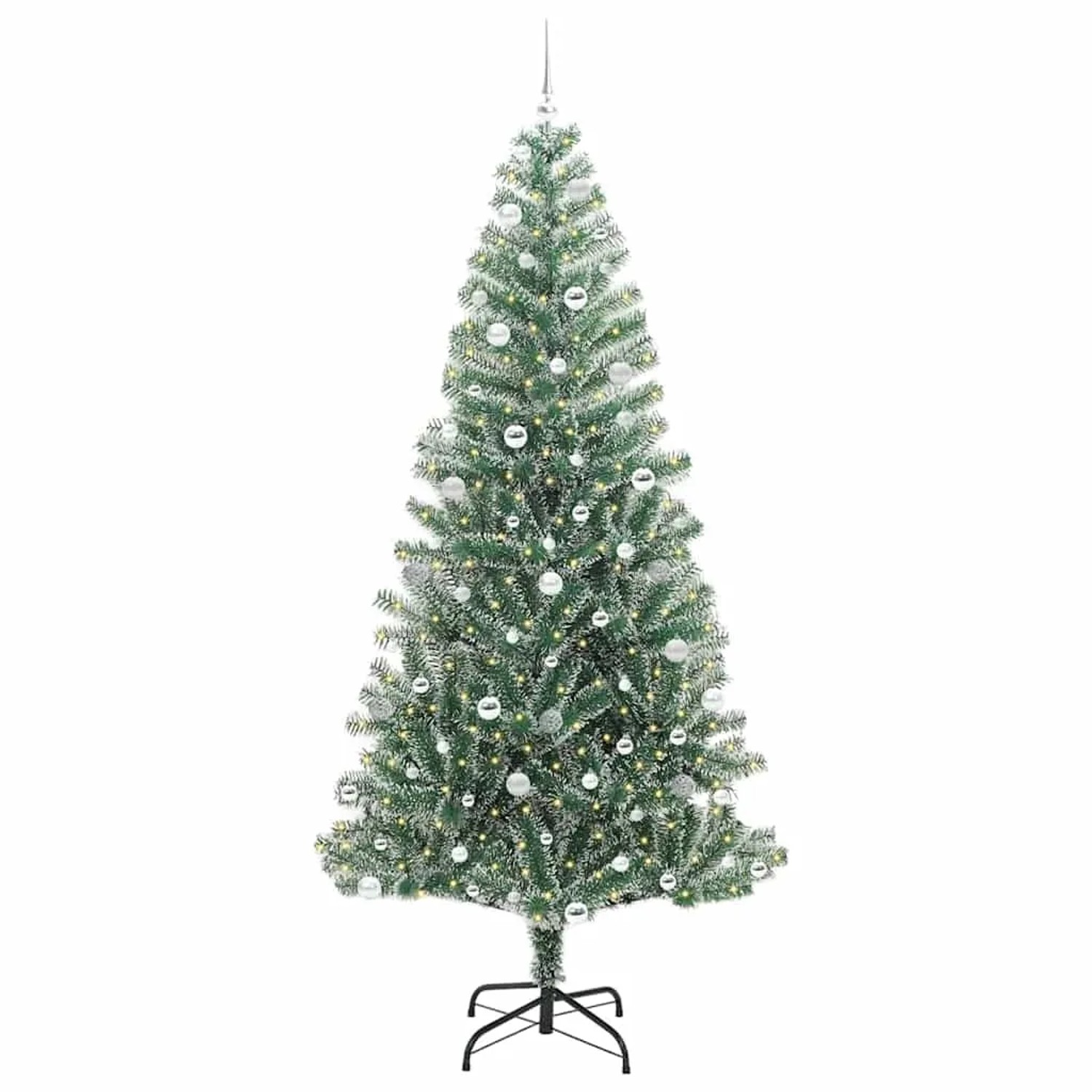 vidaXL Künstlicher Weihnachtsbaum Beschneit mit LED Licht 240 cm 3396838